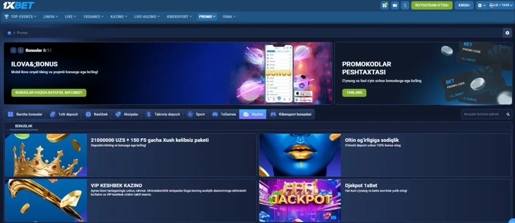 1xBet ilovasida bonus balansidan asosiy hisobga mablag' o'tkazish shartlari va cheklovlari